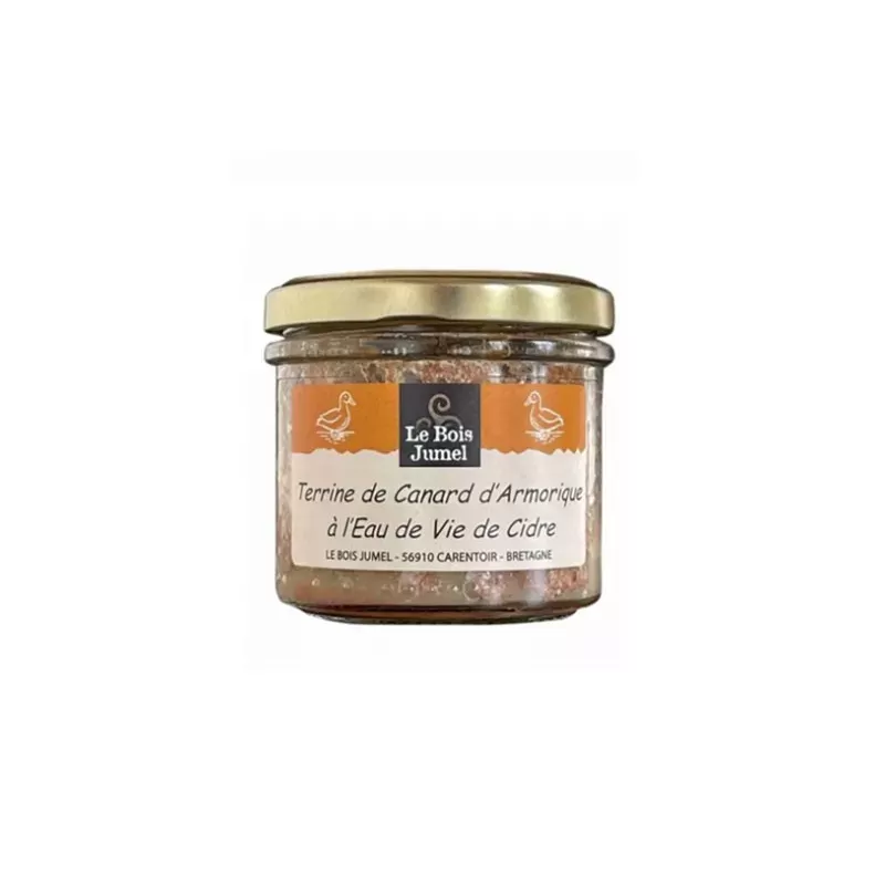 Terrine de Canard d'Armorique à l'Eau de Vie de Cidre, produit artisanal breton en pot de 90g