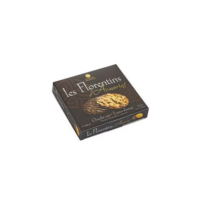Étui Florentins au chocolat Noir Ecorce d'Orange 70g Maison d'Armorine