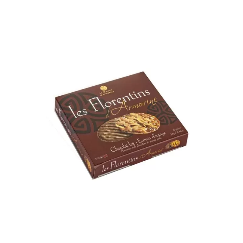 Florentins au Chocolat au Lait Écorce d'Orange 70g - Délices bretons