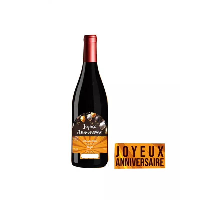 Vin Rouge AOP Côtes du Rhône 75cl 'Joyeux Anniversaire' de Pierre Bovis Vin Rouge AOP Côtes du Rhône 75cl 'Joyeux Anniversaire' de Pierre Bovis