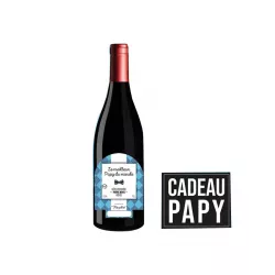 Vin cadeau Meilleur Papy - AOC Côtes du Rhône Rouge 75cl 