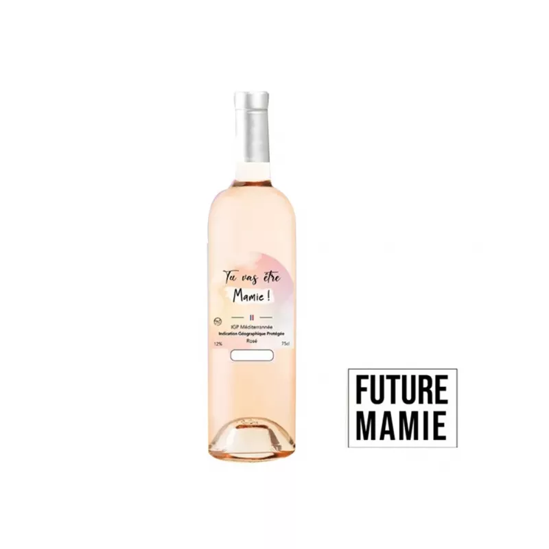 Vin Rosé cadeau Mamie - IGP Méditérrannée 75cl Vin Rosé cadeau Mamie - IGP Méditérrannée 75cl