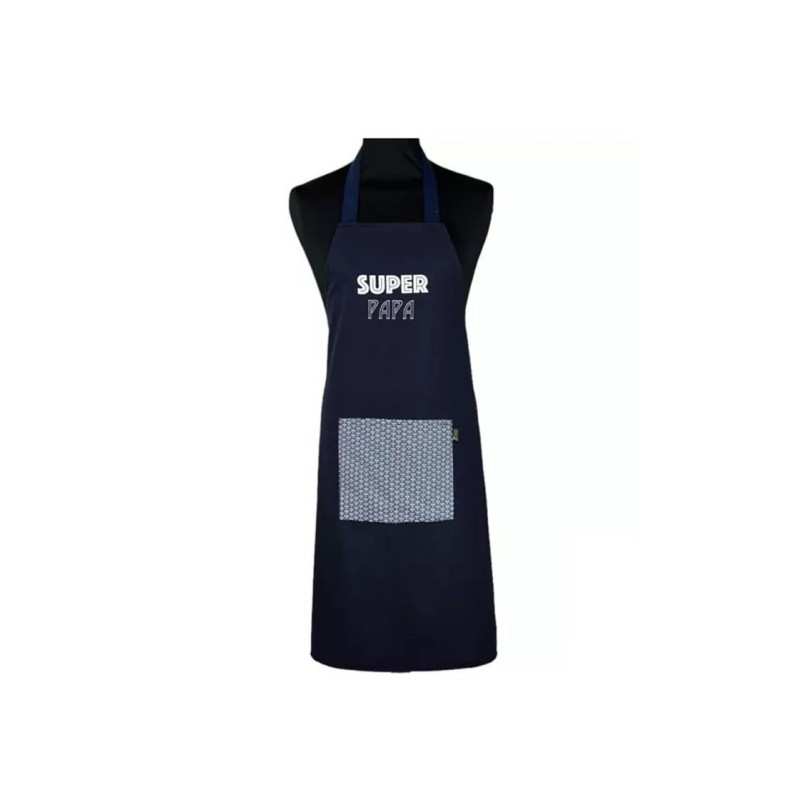Tablier Super Papa marine 