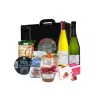 roduits du Coffret Prestige Gourmand Alsace Lorraine : vin, terrines et douceurs.