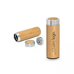 Bouteille isotherme bambou inoxydable 430ml - Accessoire écologique et pratique 