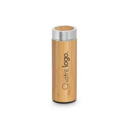Bouteille isotherme bambou inoxydable 430ml - Accessoire écologique et pratique 
