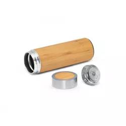 Bouteille isotherme bambou inoxydable 430ml - Accessoire écologique et pratique 
