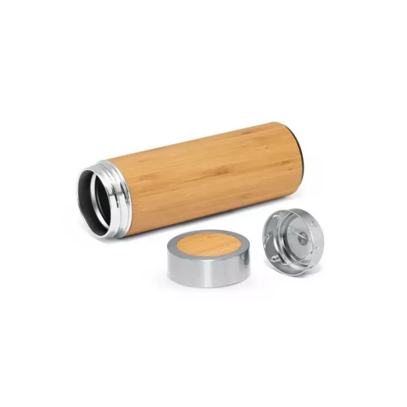 Bouteille isotherme bambou inoxydable 430ml - Accessoire écologique et pratique 