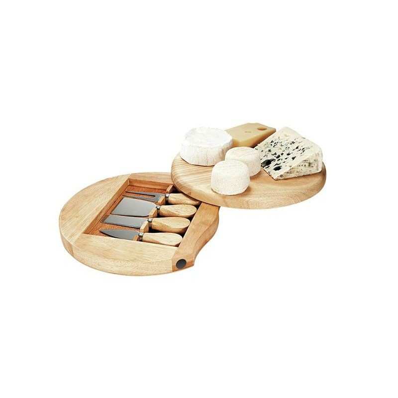 Plateau à Fromage Tournant en Bois avec Outils pour Brie