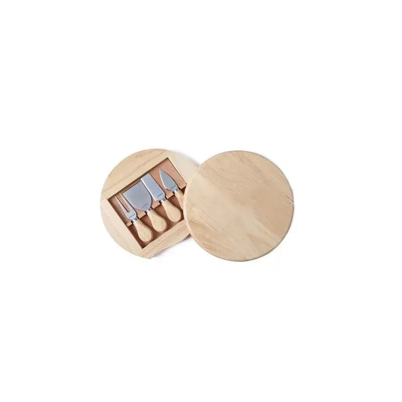 Planche à Fromage Rotative en Bois avec Accessoires Brie