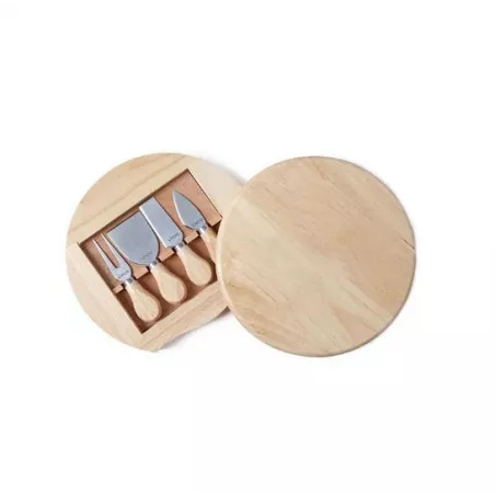 Planche à Fromage Rotative en Bois avec Accessoires Brie