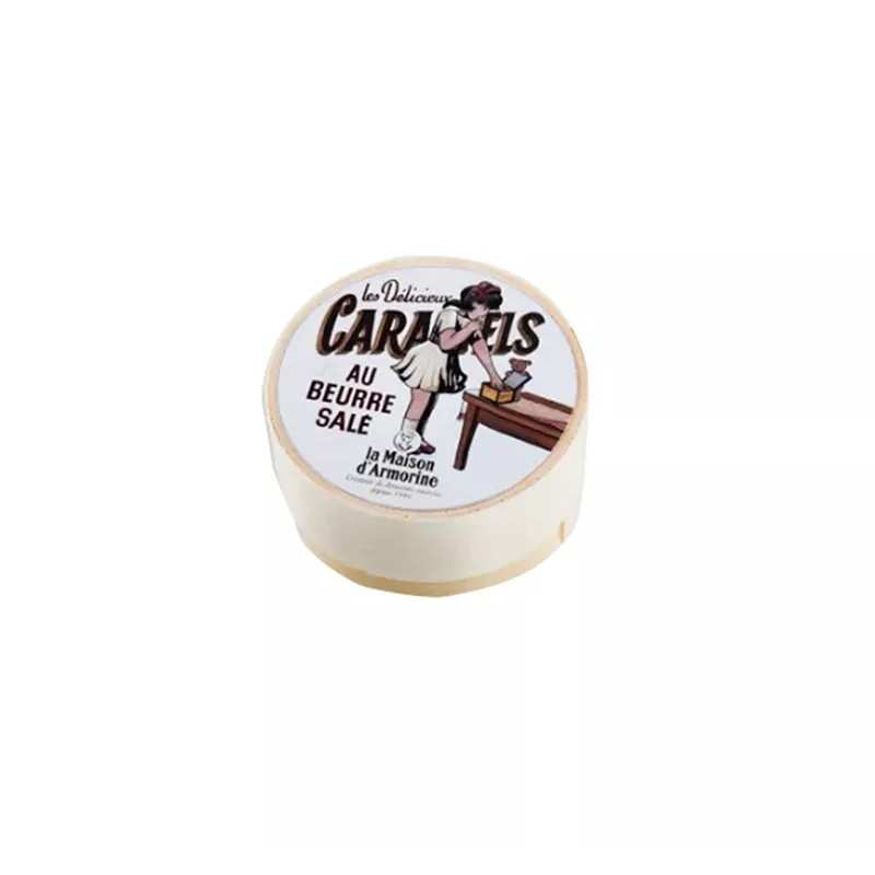 Mini boîte ronde de caramel beurre salé 50g