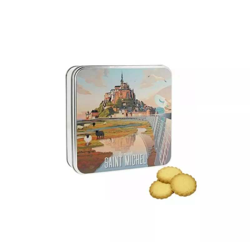 Sablés normands boîte en métal Mont-Saint-Michel 120g 
