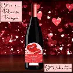 Vin cadeau Saint Valentin - AOC Côtes du Rhône Rouge 75cl 