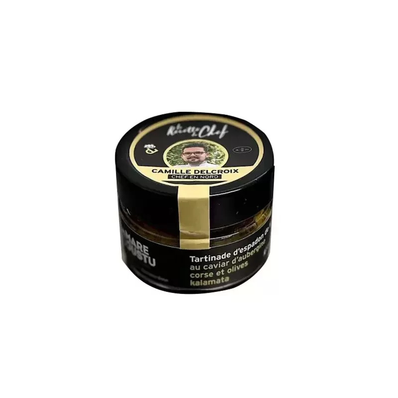 Tartinade d'espadon de ligne au caviar d'aubergine corse et olives kalamata 90g