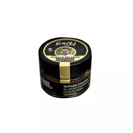 Tartinade d'espadon de ligne au caviar d'aubergine corse et olives kalamata 90g
