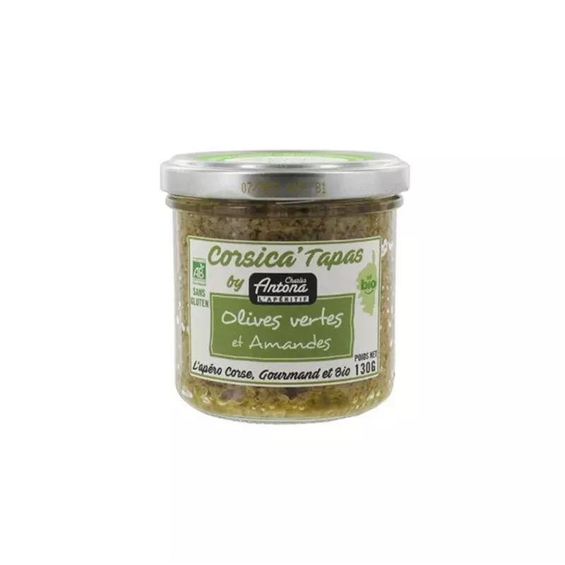 Tapas Bio Olives vertes et Amandes 130g 