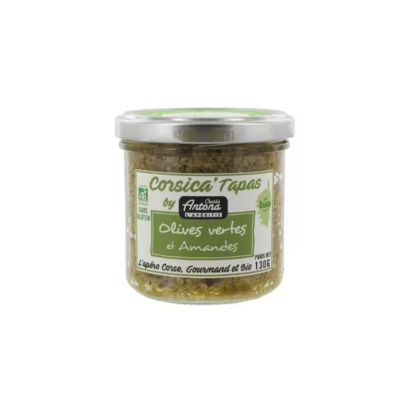 Tapas Bio Olives vertes et Amandes 130g 