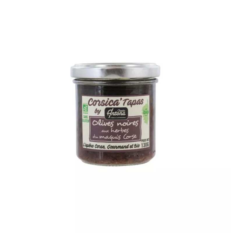 Tapas Bio Olives Noires et herbes du Maquis 130g 