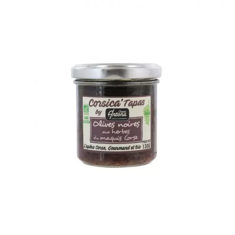 Tapas Bio Olives Noires et herbes du Maquis 130g 