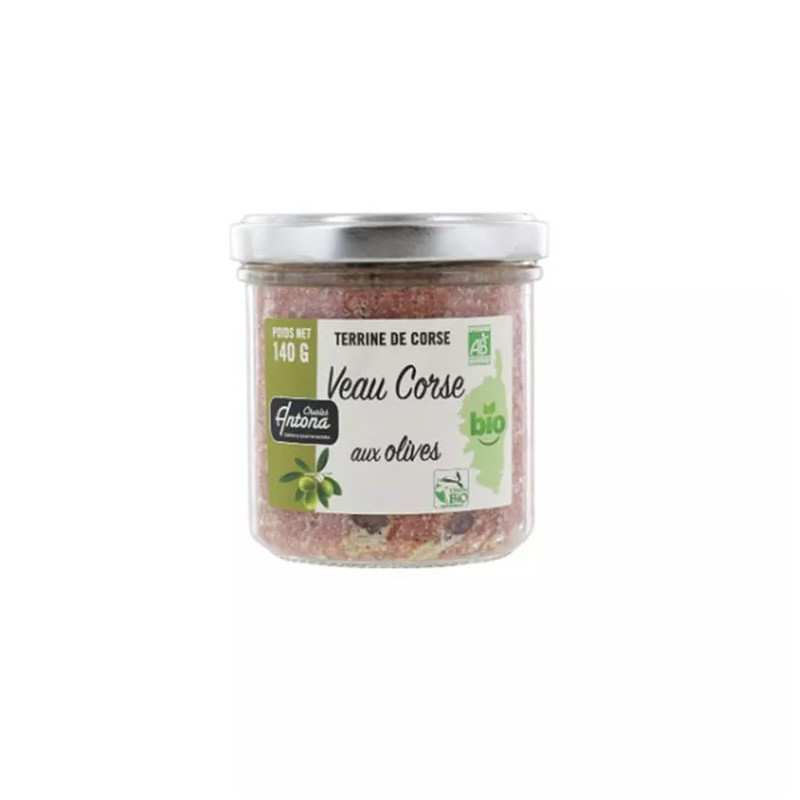 Terrine Bio Veau de Corse aux Olives Bio 140g Corsica Gastronomia