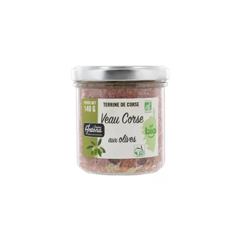 Terrine Bio Veau de Corse aux Olives Bio 140g Corsica Gastronomia