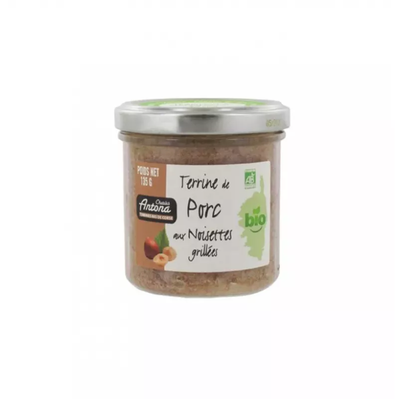 Terrine Bio de Corse Porc et Noisettes grillés 135g 