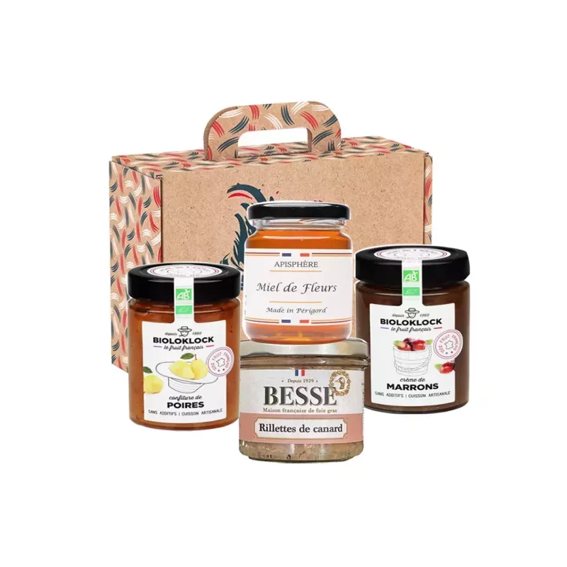 Valisette cadeau - Présentation élégante et soignée du panier Gourmandise et Tradition.