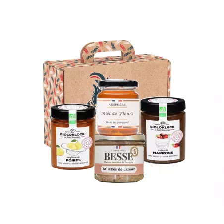 Valisette cadeau - Présentation élégante et soignée du panier Gourmandise et Tradition.