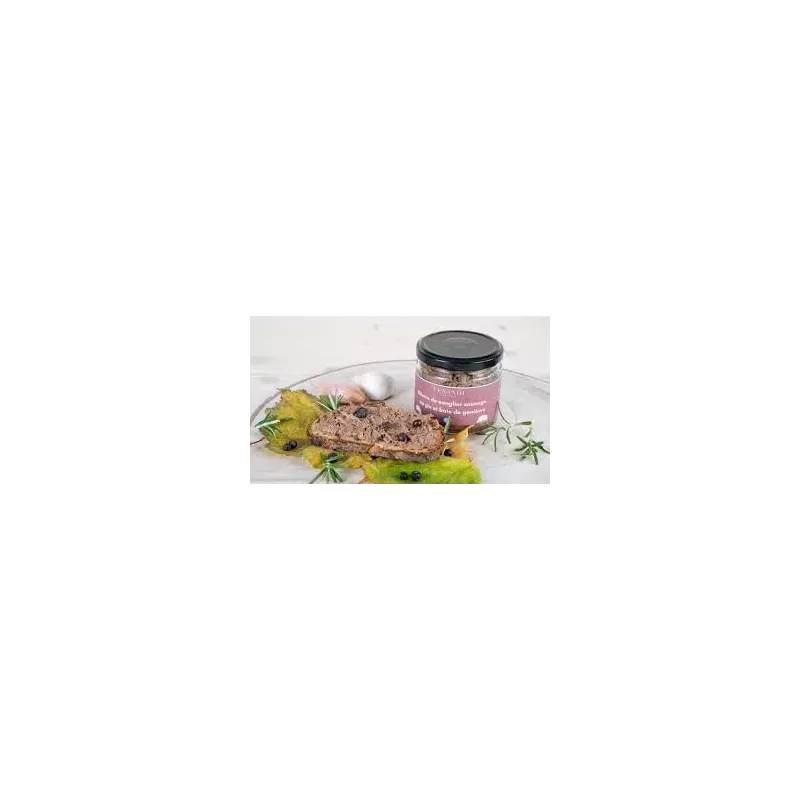 Rillette de Sanglier servie avec du pain et des cornichons
