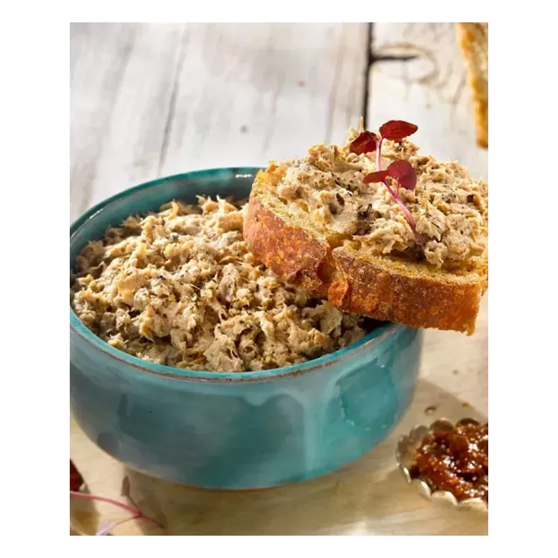 Texture des Rillettes de Canard au Foie Gras 70g en gros plan