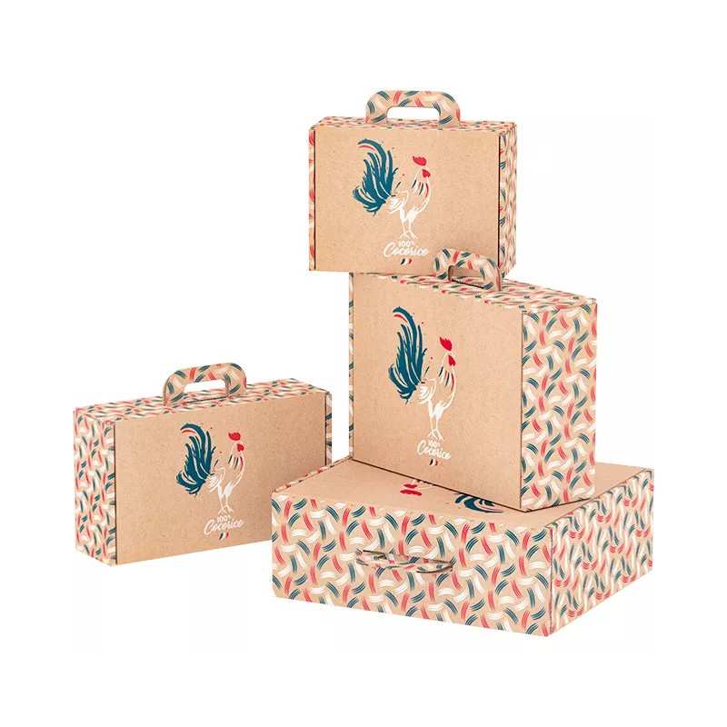 Valisette carton kraft 37x27x12 cm 100 % Cocorico 