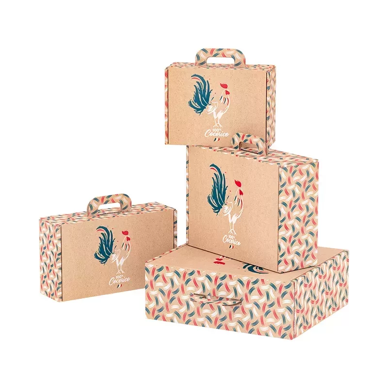 Valisette carton kraft 37x27x12 cm 100 % Cocorico 