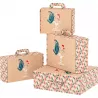 Valisette en carton kraft rectangle avec un cadeau à l'intérieur, style chic et naturel