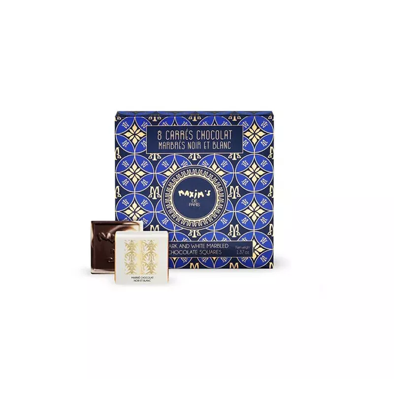 Étui 8 carrés de chocolat marbrés Étui 8 carrés de chocolat marbrés