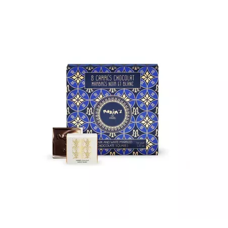 Étui 8 carrés de chocolat marbrés 