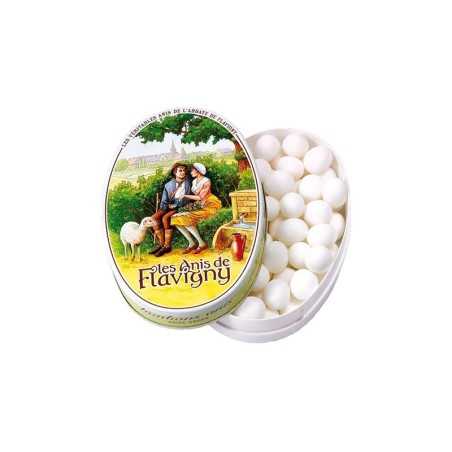 Bonbons Anis de Flavigny, pastilles ovales avec graine d'anis au cœur