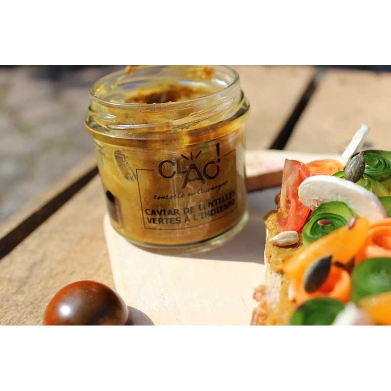 Caviar végétal artisanal de lentilles vertes et épices indiennes
