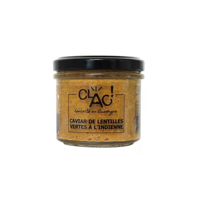 Pot de Caviar de Lentilles Vertes à l'Indienne 100g avec épices bio.